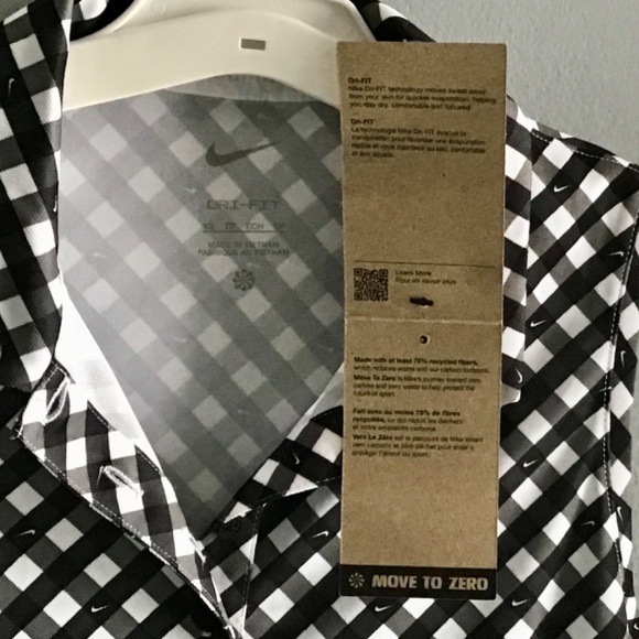NWT~Nike Women’s Dri-Fit Sleeveless Golf Polo Shirt~Black and WhiteSize XS - Picture 2 of 14